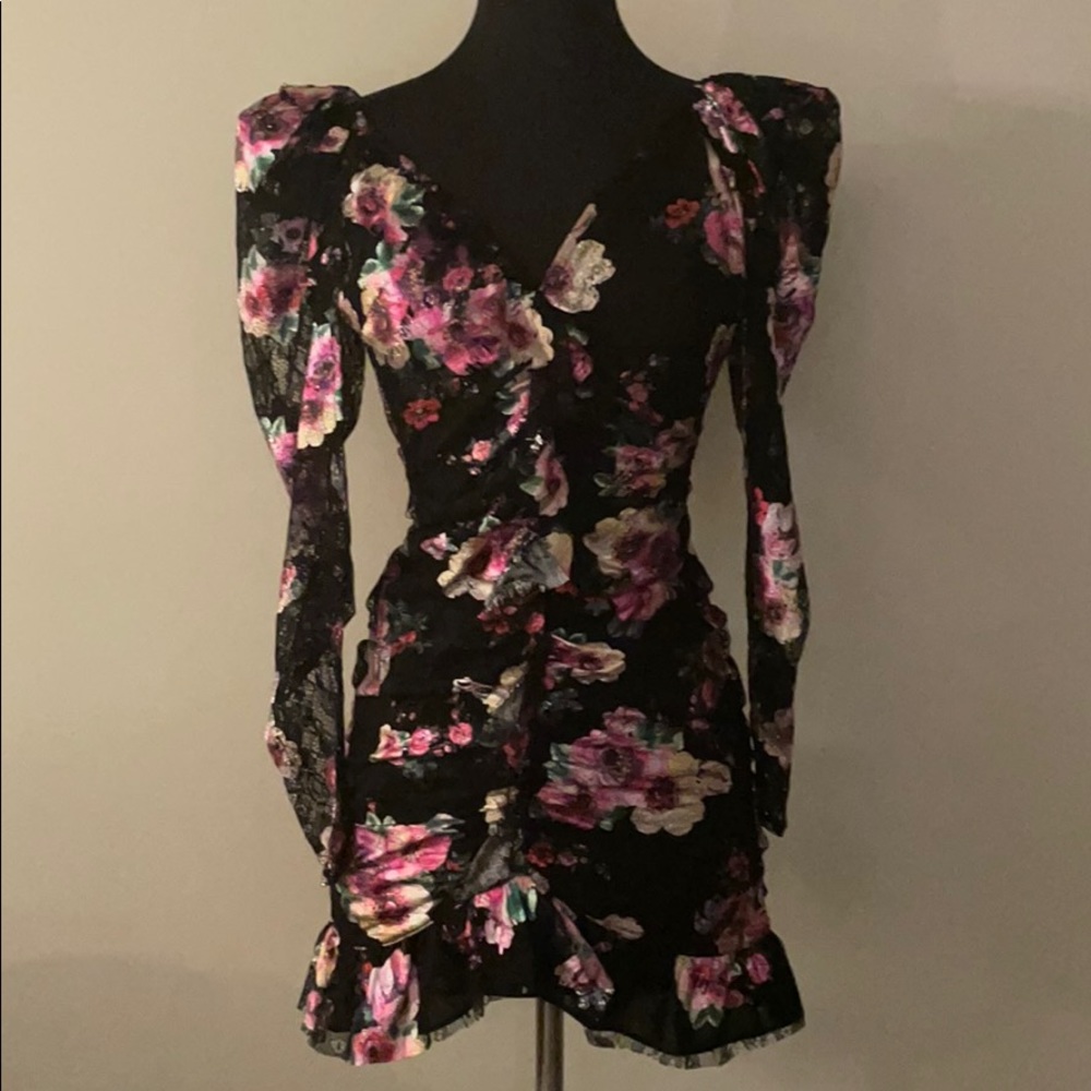 For love and lemons foil floral dress